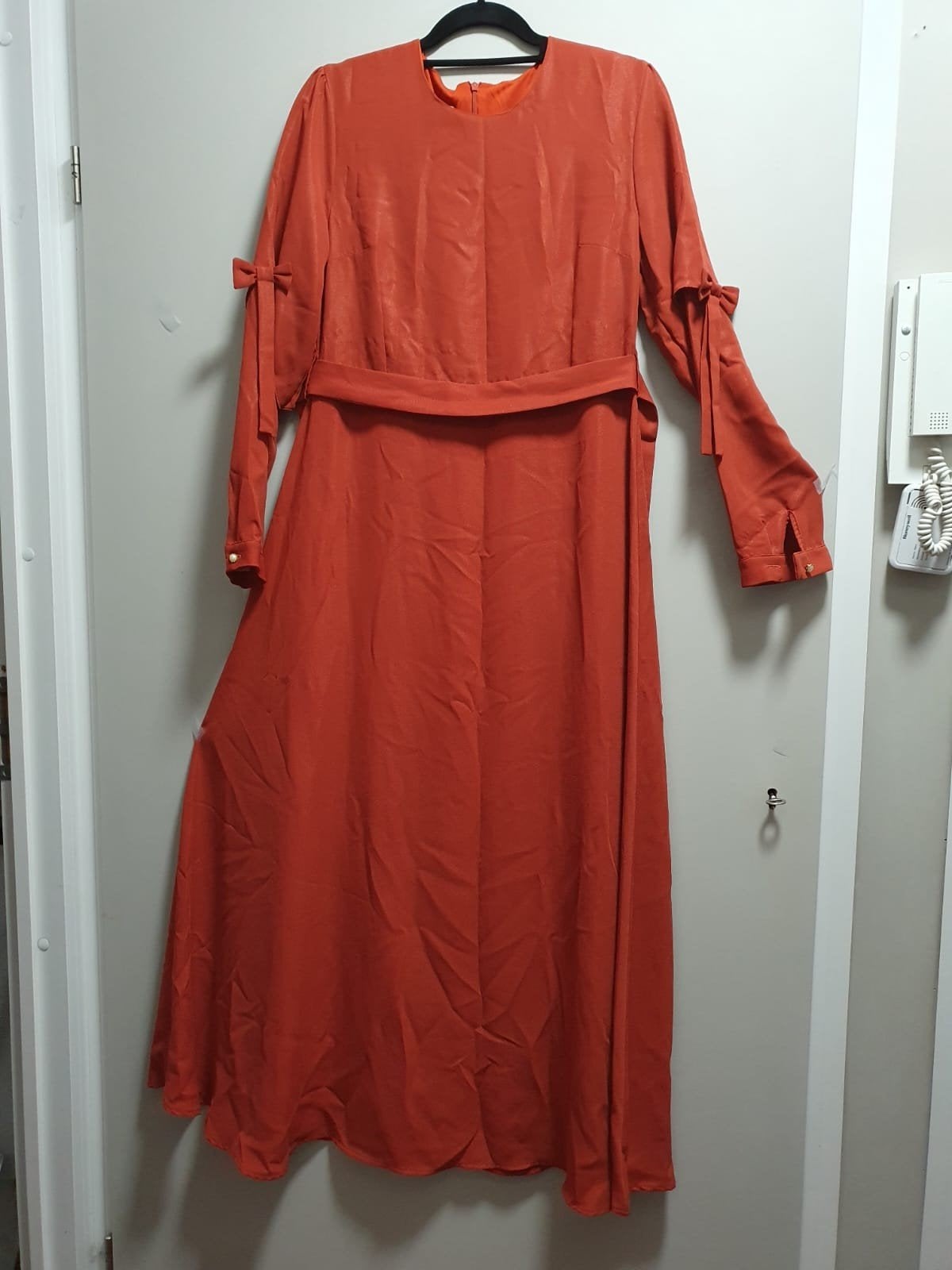 Milaj oranje maxi jurk met strikdetails, maat 42, Milaj, Maat 42/44 (L), Nieuw, Oranje