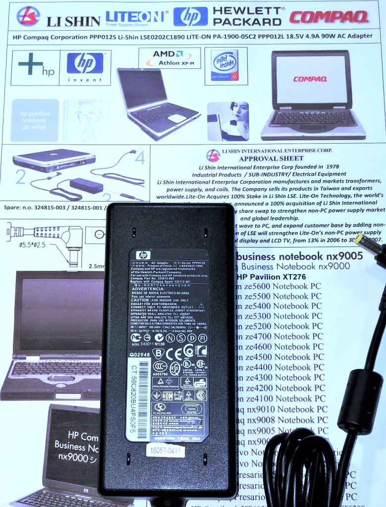 Compaq PPP012S HP PA-1900-05C2 18.5V 4.9A 90W Adapter Lader
