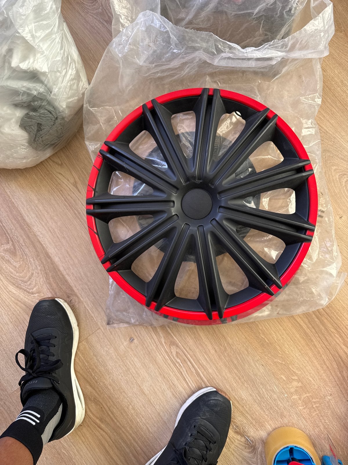 Wieldoppen 15 inch (3 stuks) - Zwart/Rood, Ophalen of Verzenden, Gebruikt