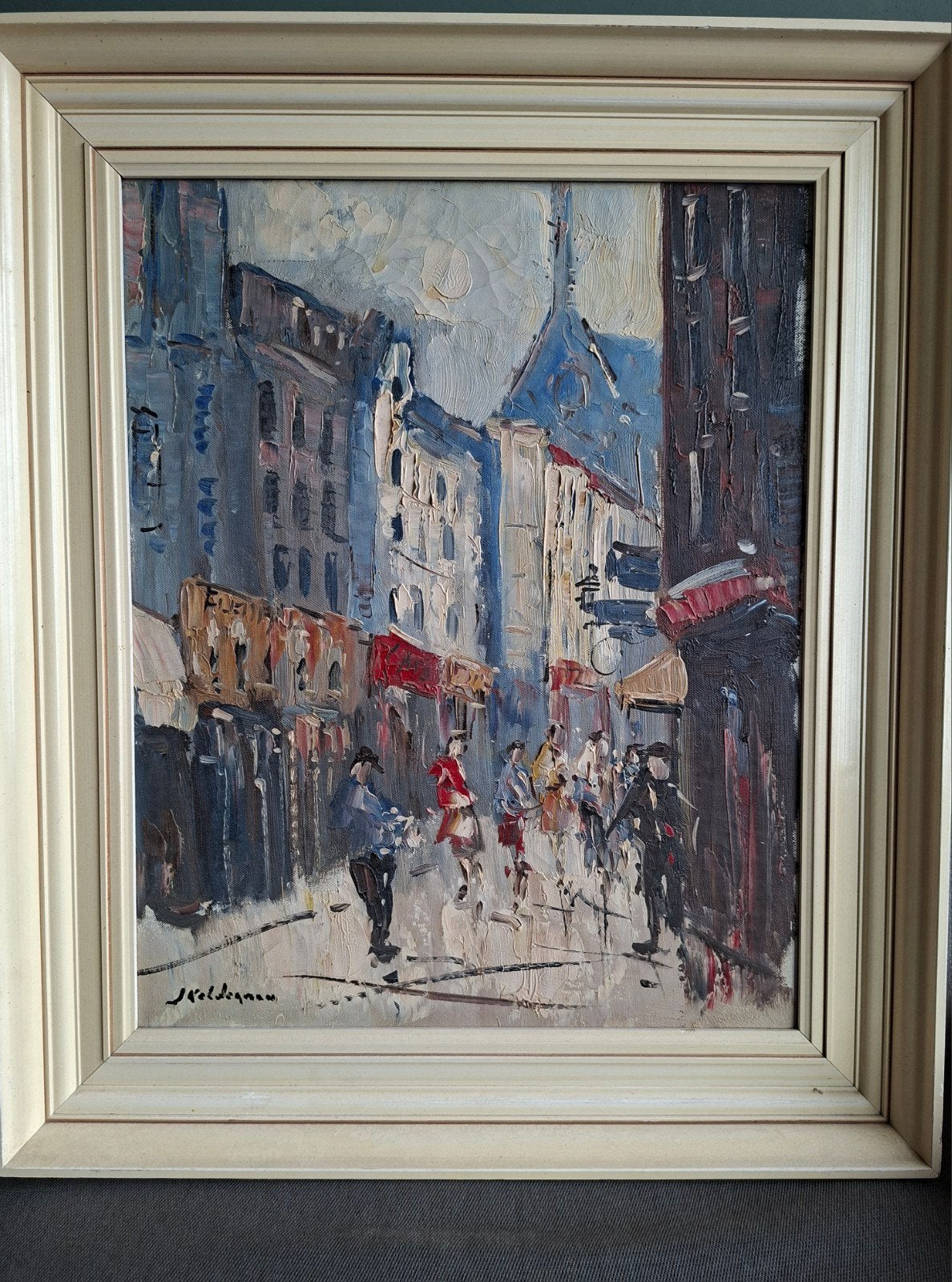 Schilderij Jan Kelderman -  Parijs, Antiek en Kunst, Ophalen, Gesigneerd, Stads- / dorpsgezicht, Doek