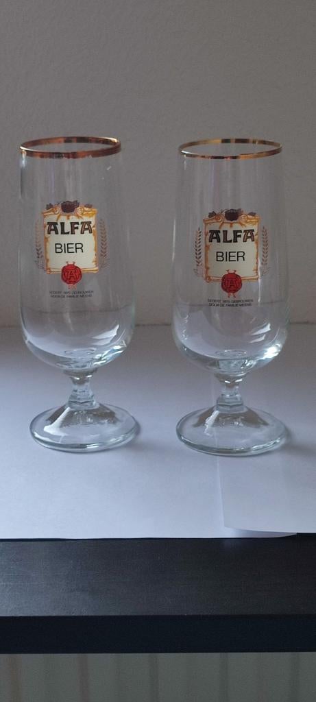 Alfa bierglazen mooi set, Verzamelen, Biermerken, Ophalen of Verzenden, Gebruikt, Glas of Glazen, Overige merken