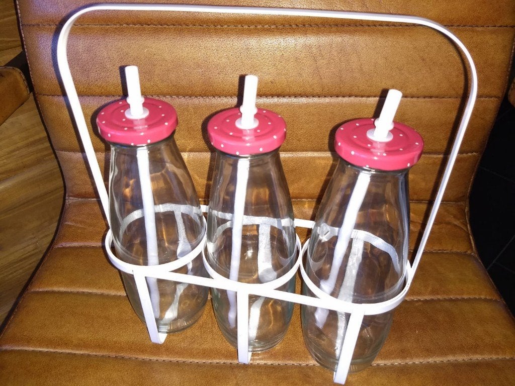 3 drinkflessen in rek., Overige typen, Ophalen of Verzenden, Nieuw, Glas