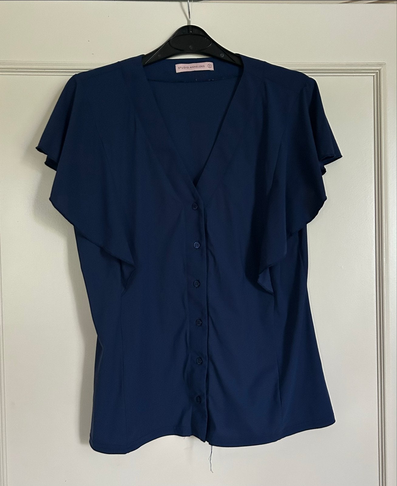 Studio Anneloes blouse S travelstof blauw, Verzenden, Zo goed als nieuw, Maat 36 (S), Blauw