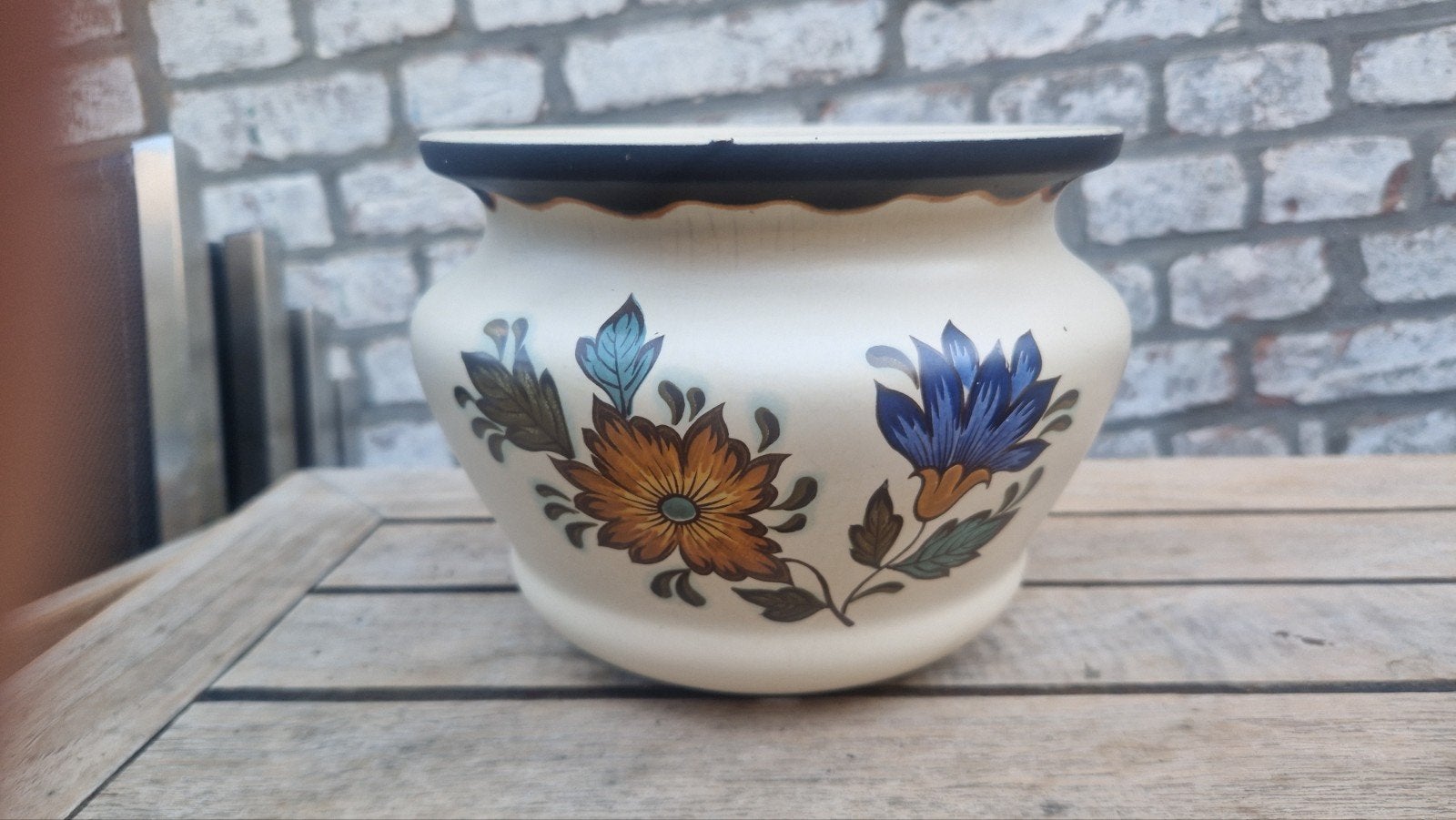 Antieke vintage hangende bloempot, Ophalen of Verzenden