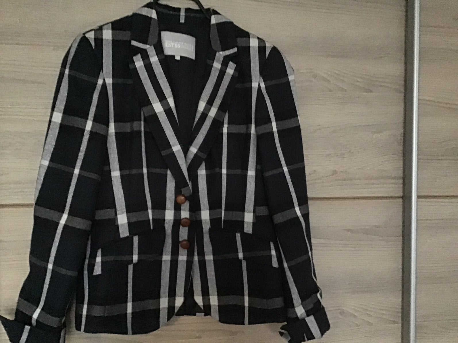Geruite blazer blauw maat 38, Ophalen of Verzenden, Zo goed als nieuw, Maat 38/40 (M), Blauw