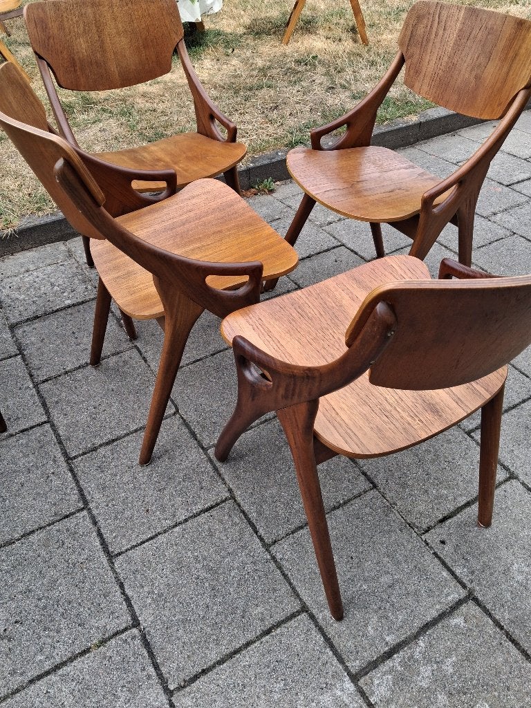 4x arne hovmand olsen stoelen, Ophalen, Hout, Vier