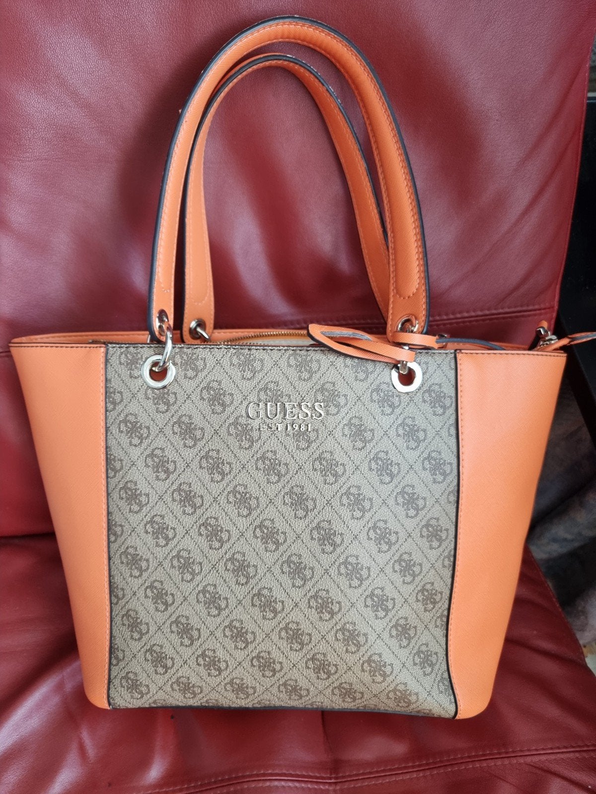 Guess tas, Verzenden, Zo goed als nieuw, Oranje, Schoudertasje