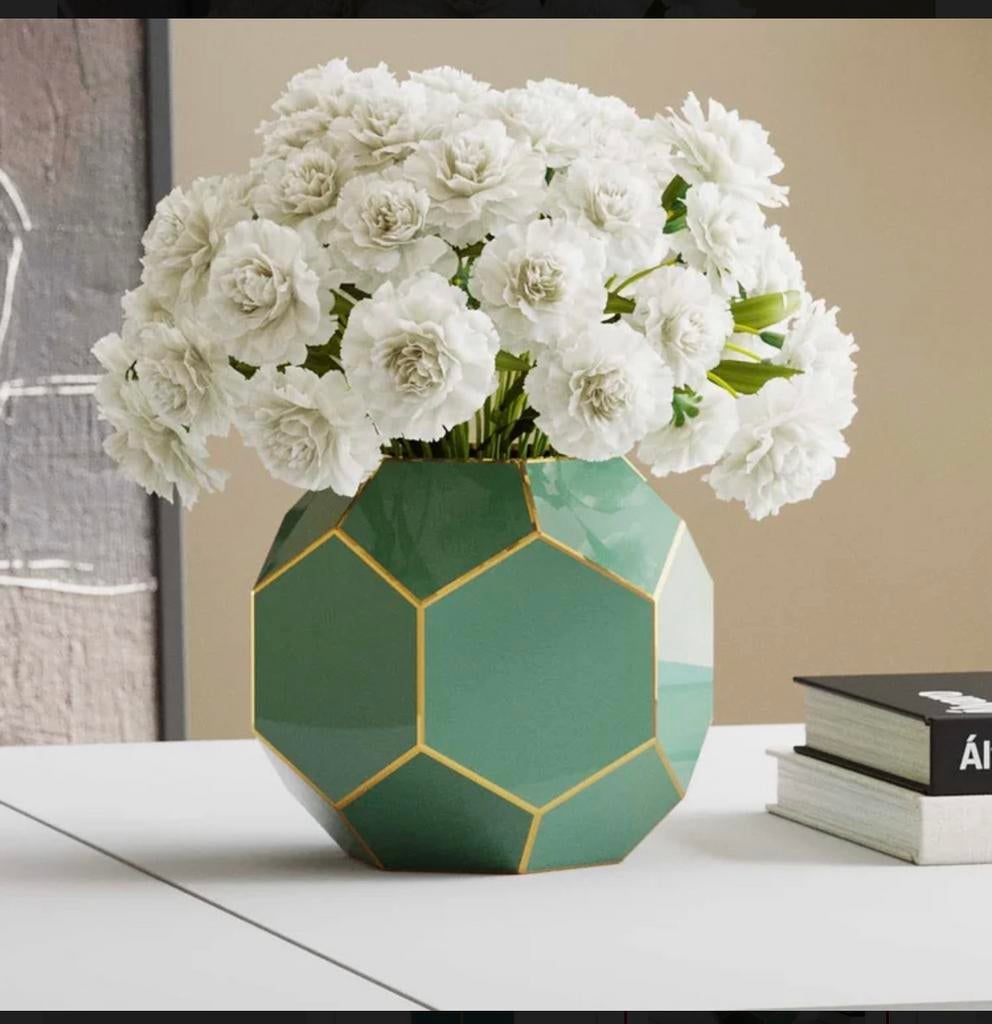 Kare design vaas groen, Ophalen, Nieuw, Groen, Glas