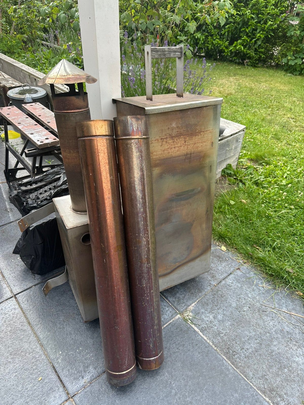 Hottub kachel, houtkachel met pijp voor hottub - niet lek, Ophalen, Gebruikt, Vast