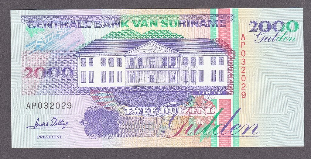 Suriname - 2000 gulden 1.6.1995 UNC  - P142, Ophalen of Verzenden, Zuid-Amerika