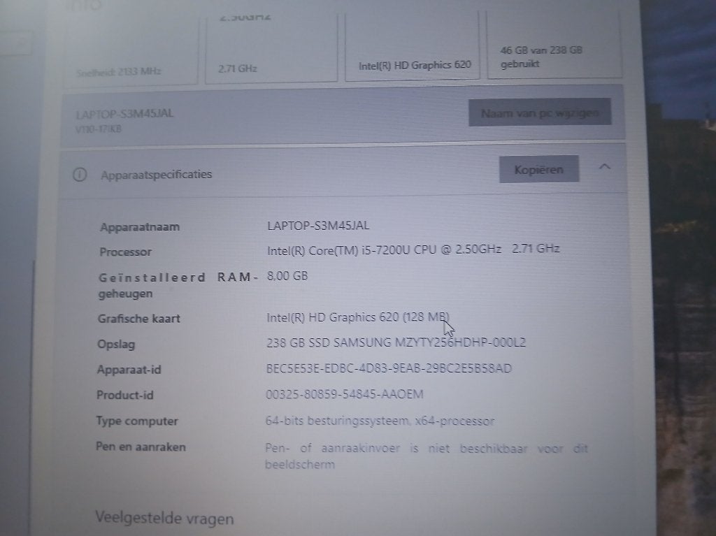 Lenovo 17" laptop, Computers en Software, Windows Laptops, Ophalen, 256 GB, 2 tot 3 Ghz, Qwerty