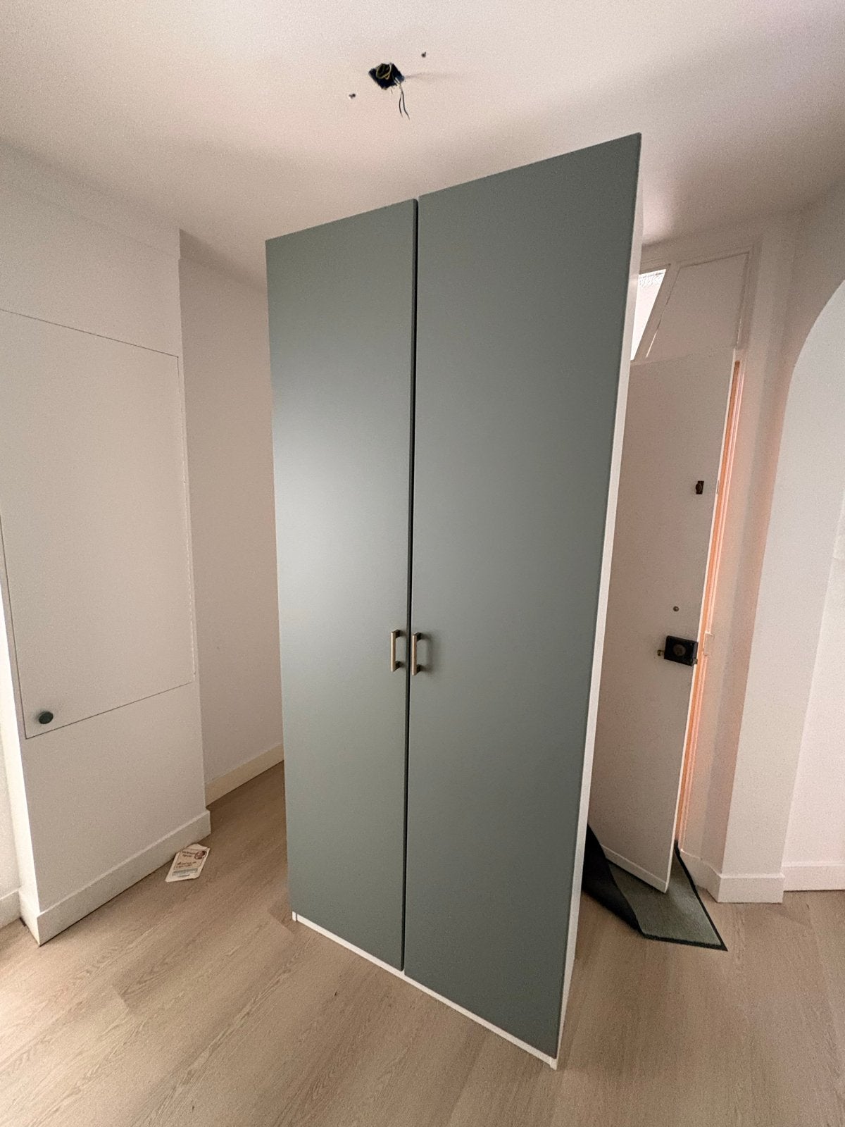 IKEA PAX Kledingkast REINSVOLL Grijsgroen 100x60x236 cm, Ophalen, Overige materialen, 200 cm of meer, 50 tot 100 cm