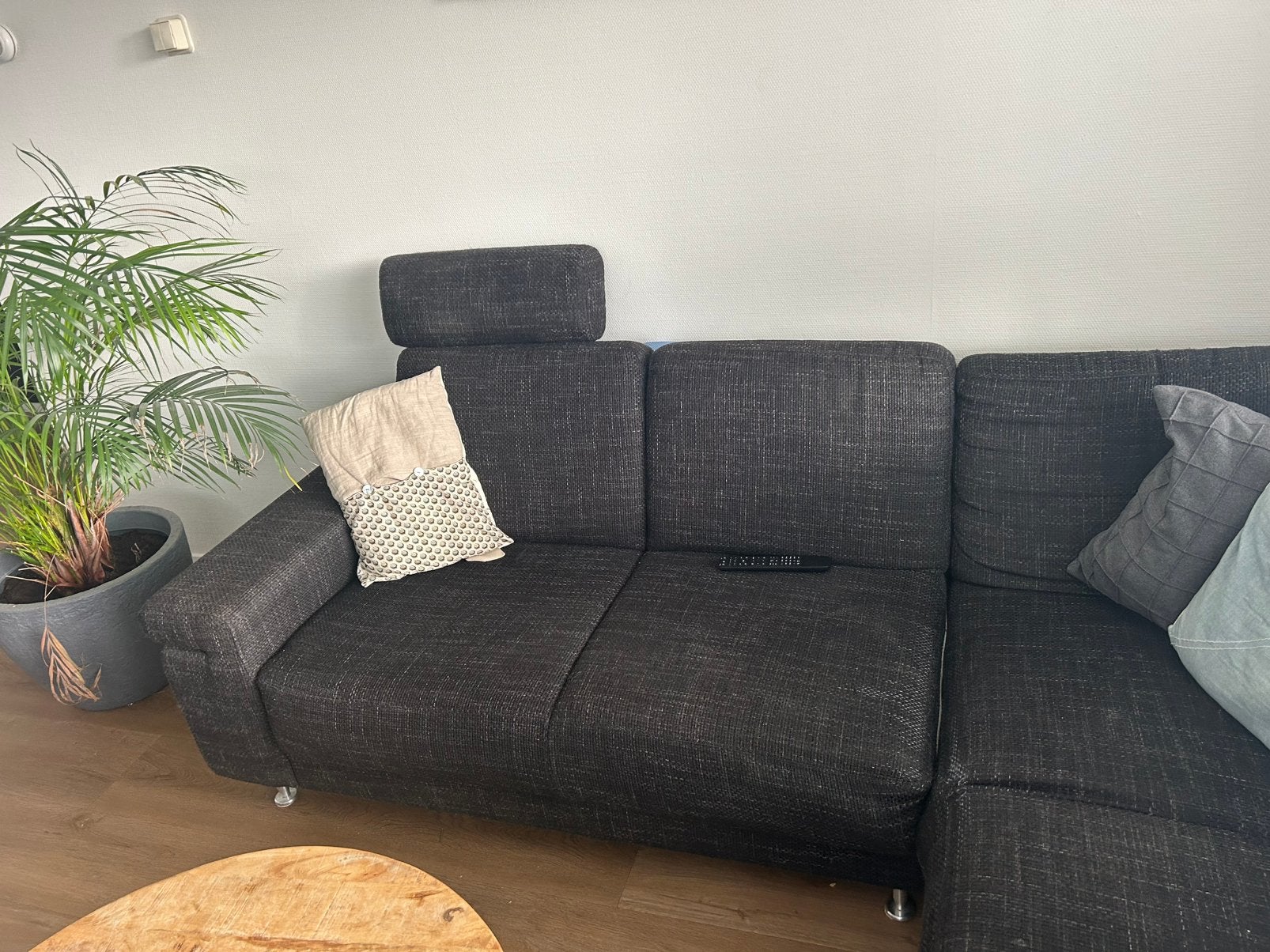 Hoekbank 220x205cm eind juli ophalen, Ophalen, Gebruikt, Stof