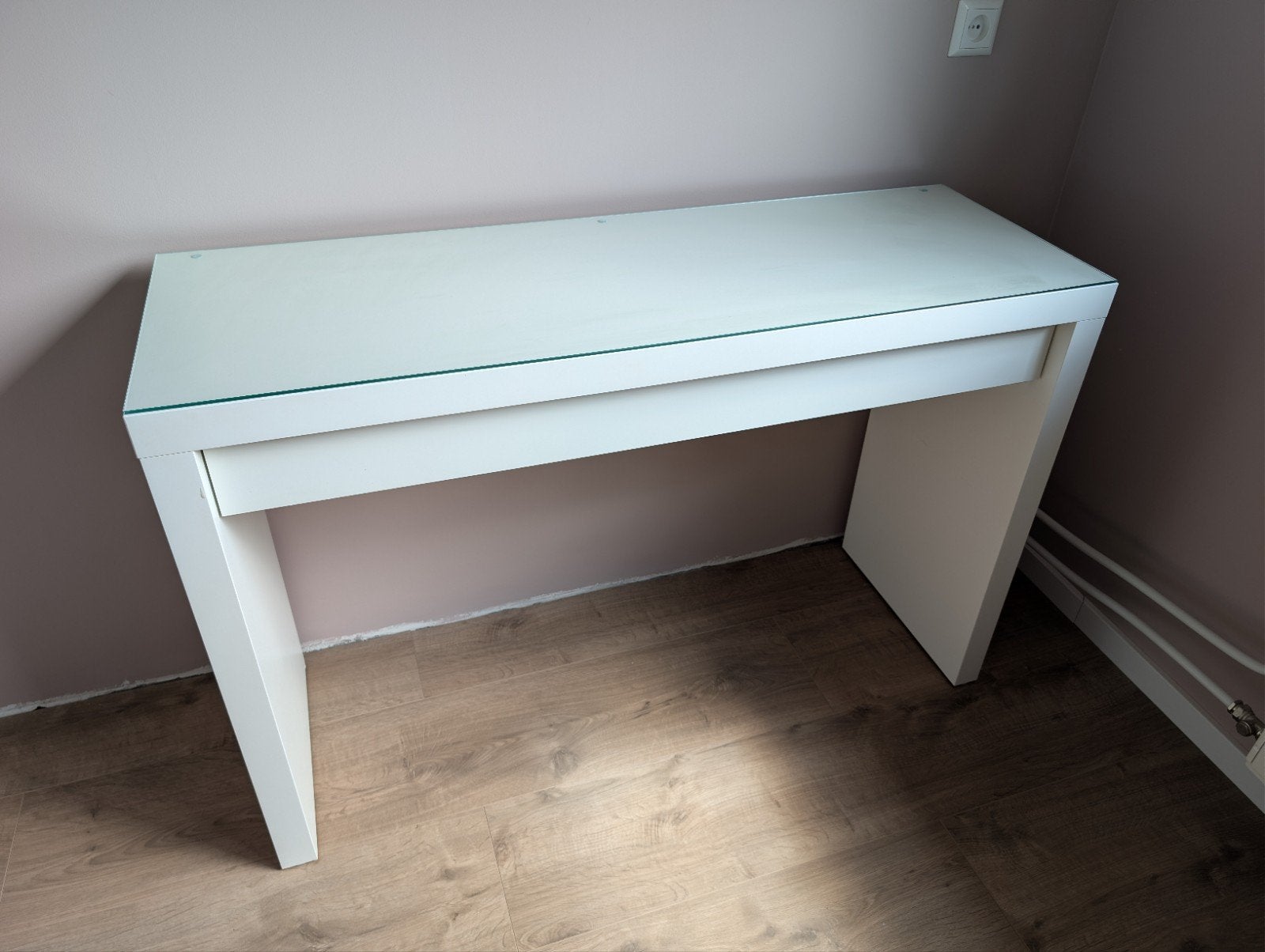 Witte IKEA MALM toilettafel 120x41 cm, Ophalen, Gebruikt, 100 tot 150 cm, Minder dan 100 cm