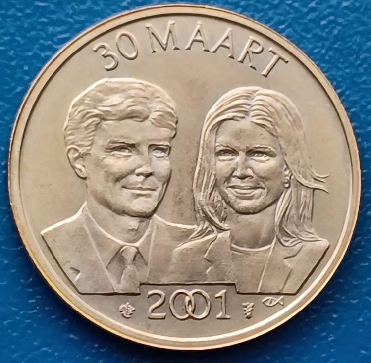 Verlovingsmunt Willem-Alexander & Maxima" - 2001, Postzegels en Munten, Penningen en Medailles, Verzenden, Overige materialen