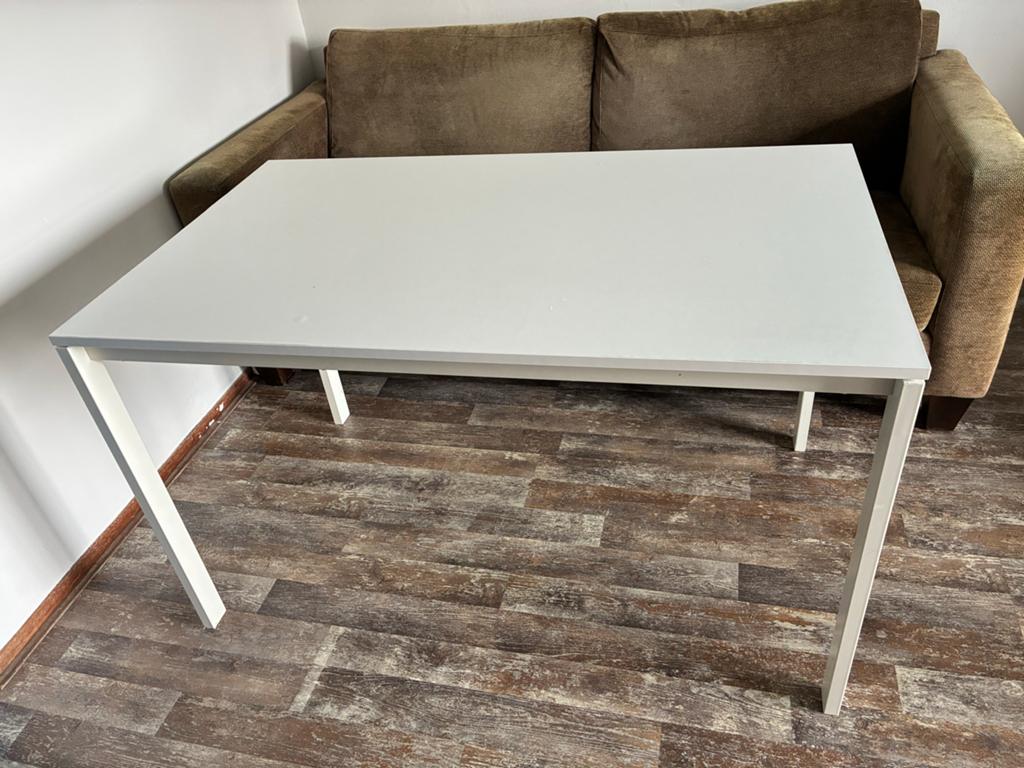 IKEA VIGALS tafel: Witte Eettafel/Bureau (125x74x75), Ophalen, Overige materialen, Gebruikt, 100 tot 150 cm