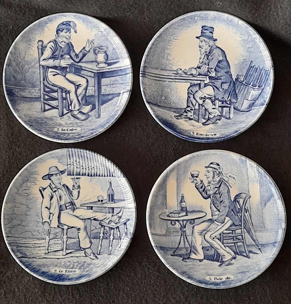 4 schoteltje Boch Le Cidre Delfts Blauw, Ophalen of Verzenden
