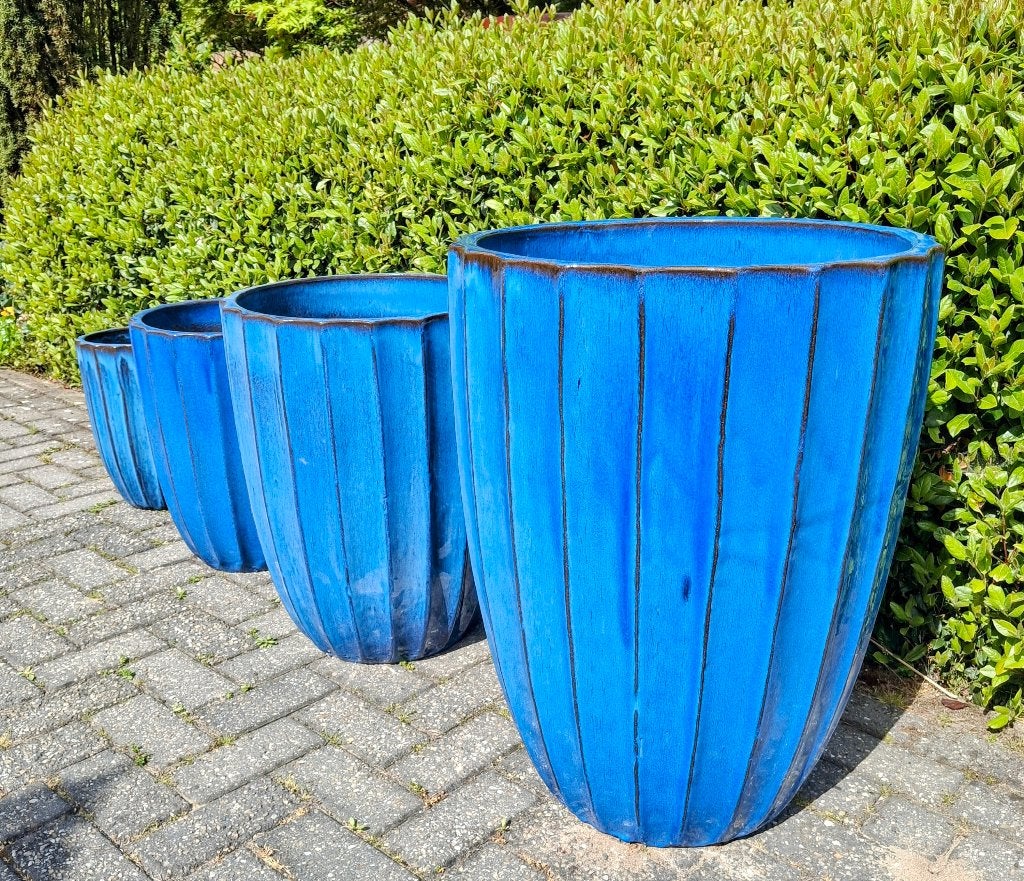 Grote geglazuurde vazen in vier maten en vier kleuren nieuw., Ophalen, 40 cm of meer, Rond, Nieuw