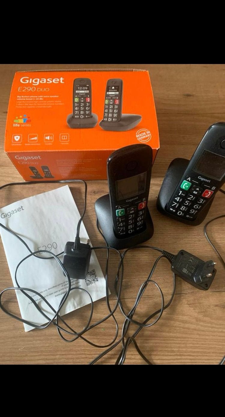 Gigaset e290 duo draadloze telefoon set, Ophalen of Verzenden, Gebruikt, 2 handsets