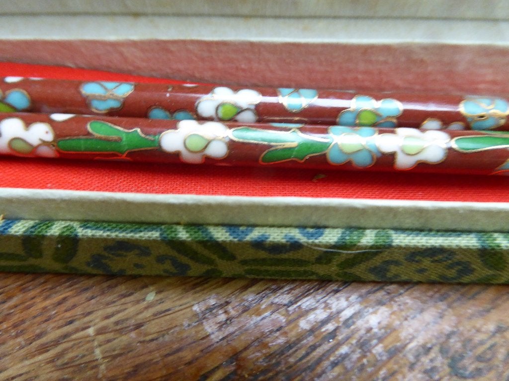 2 setjes eetstokjes met cloisonne, Ophalen of Verzenden
