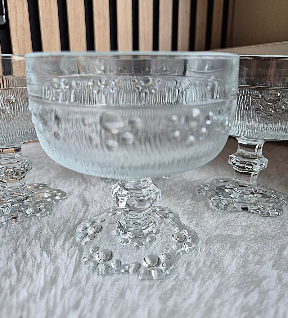 4 Masserini Barocco dessertglazen ijscoupes, Huis en Inrichting, Keuken | Servies, Ophalen of Verzenden, Zo goed als nieuw, Glas