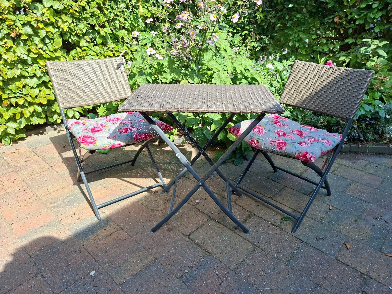 Bistrosetje, 2 stoelen met tafel, Tuin en Terras, Ophalen, Gebruikt, 2 zitplaatsen