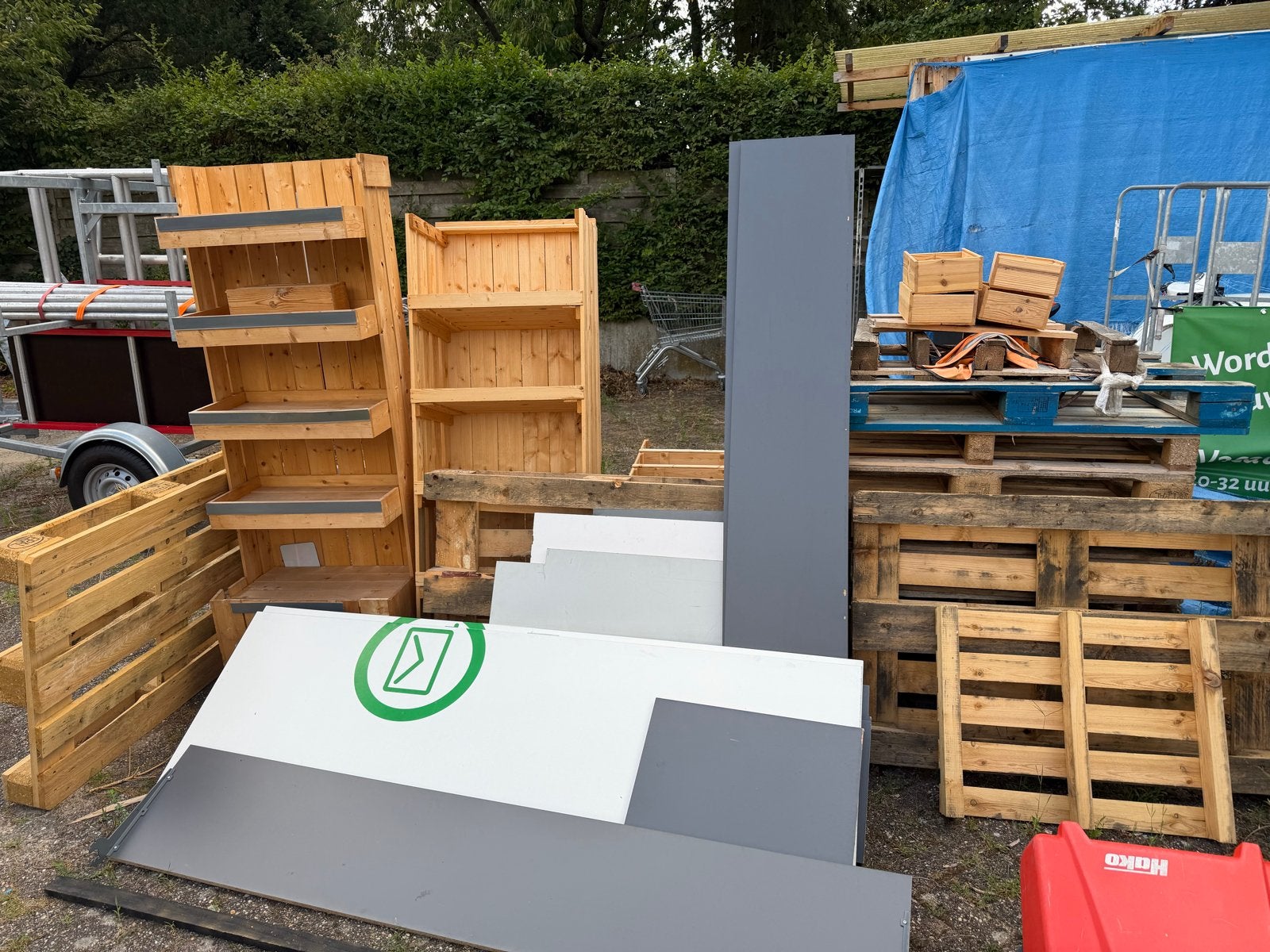 Diverse pallets en spaanplaat voor diverse projecten, Ophalen, Gebruikt, Overige houtsoorten, Pallet