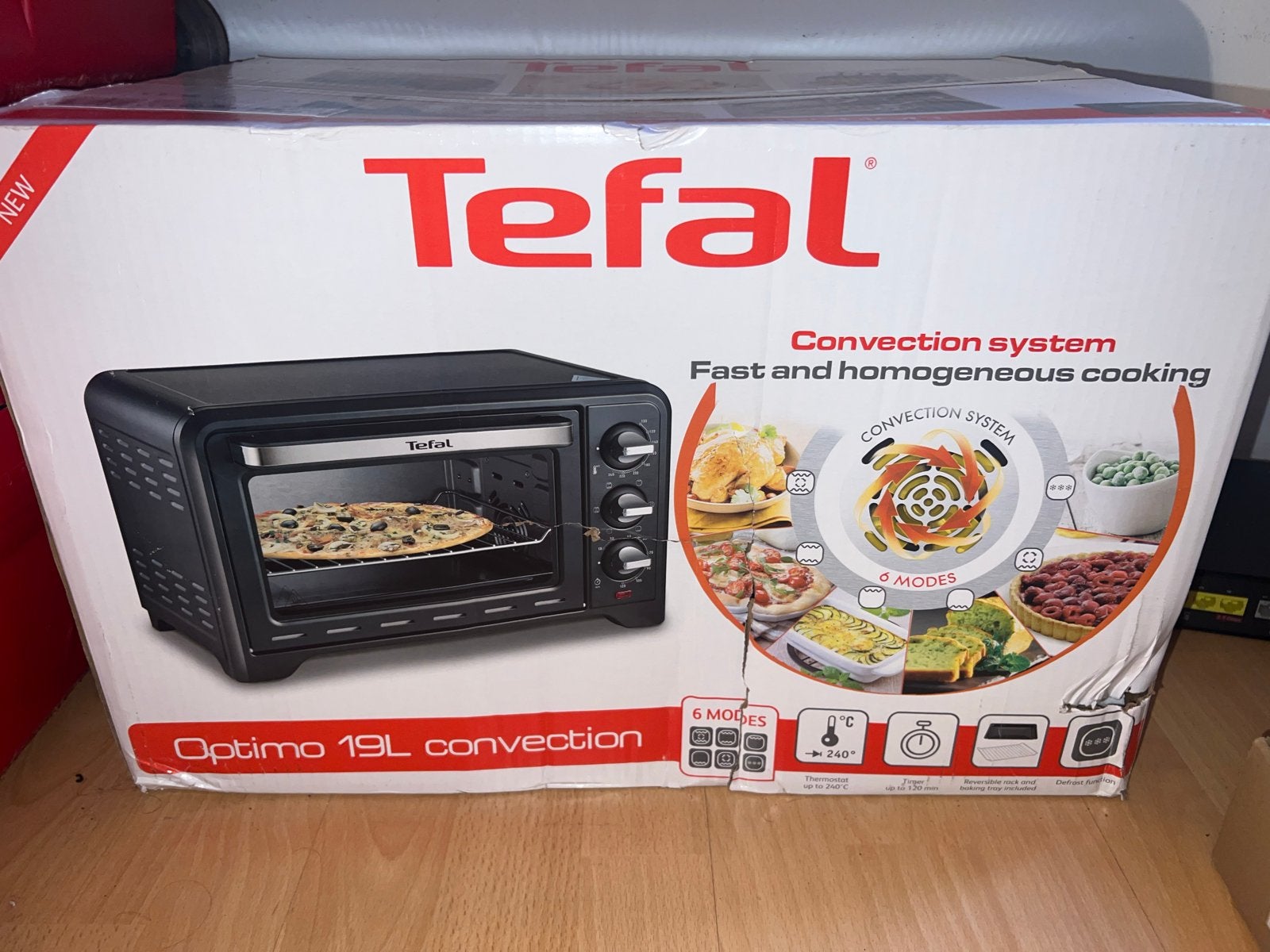 Tefal Optimo 19L Convection Oven - Nieuw in doos, Minder dan 45 cm, Hete lucht, Ophalen of Verzenden, Heteluchtoven