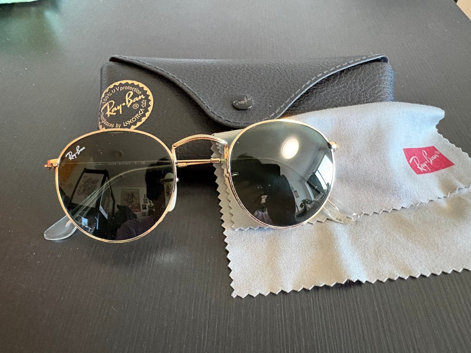 Ray Ban Round Metal Sunglasses (small), Ophalen, Zo goed als nieuw, Zwart, Ray-Ban