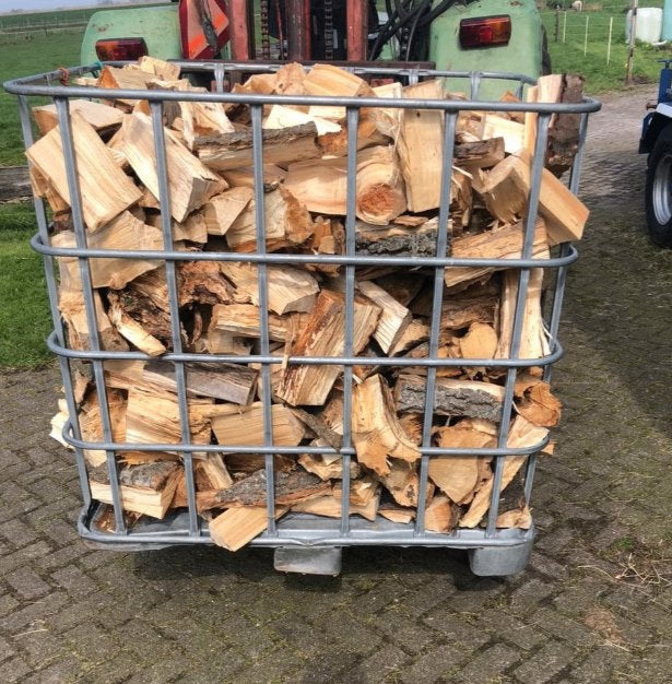 Te koop vers gekloofd openhaardhout populier, Tuin en Terras, 6 m³ of meer, Ophalen of Verzenden