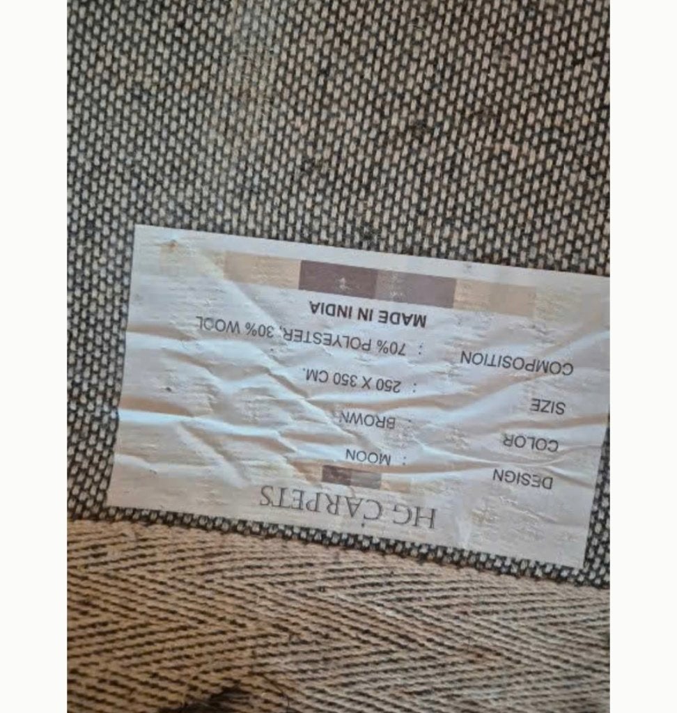 Vloerkleed bruin/champagne/zwart, Ophalen, Zwart, 200 cm of meer, Zo goed als nieuw