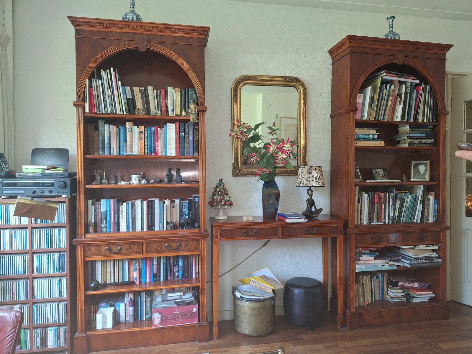Set van 2 klassieke boekenkasten met middenconsole, Ophalen, Gebruikt, 200 cm of meer, Klassiek