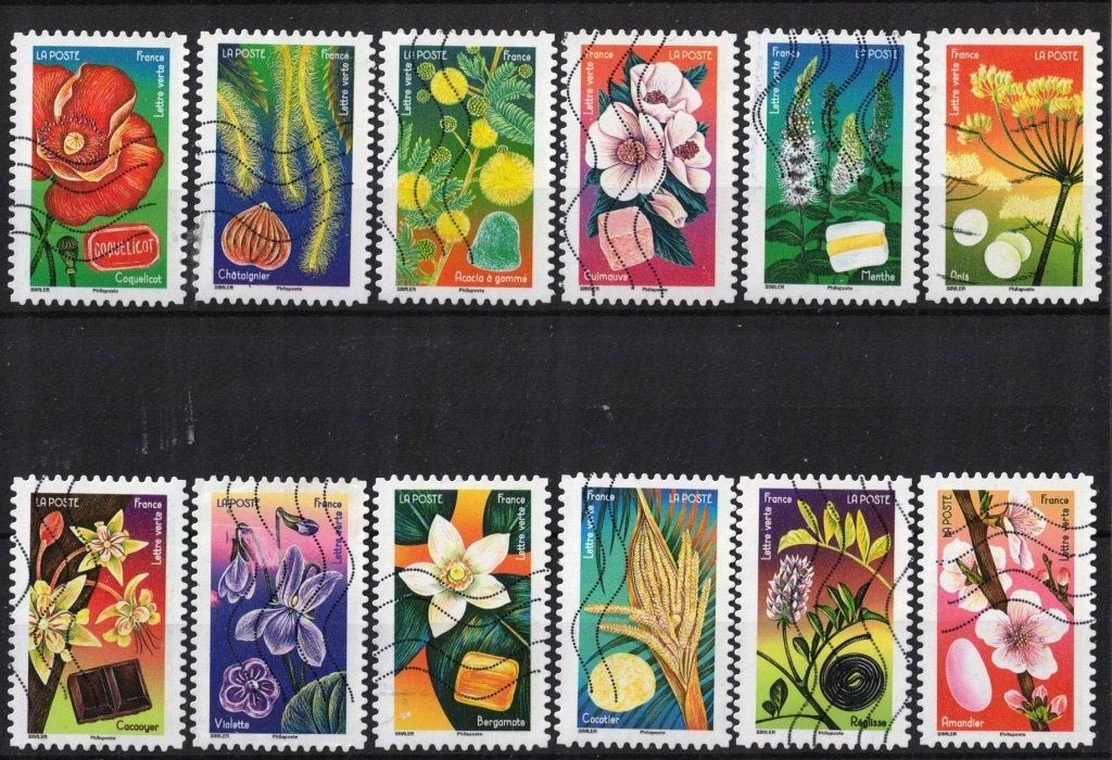Frankrijk, serie "bloemen" 2022-65, Verzenden, Gestempeld