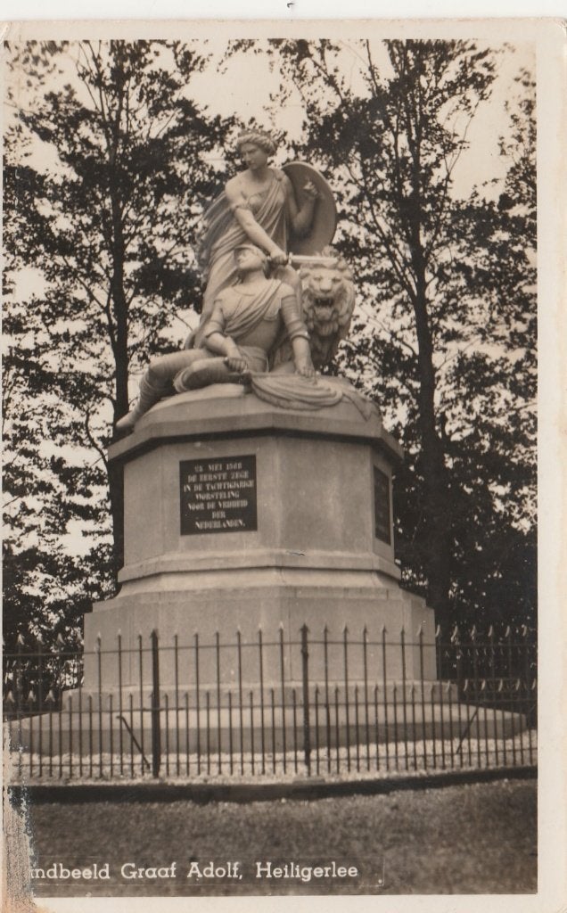 HEILGERLEE Standbeeld Graaf Adolf 1947, Verzenden, 1940 tot 1960, Gelopen, Groningen