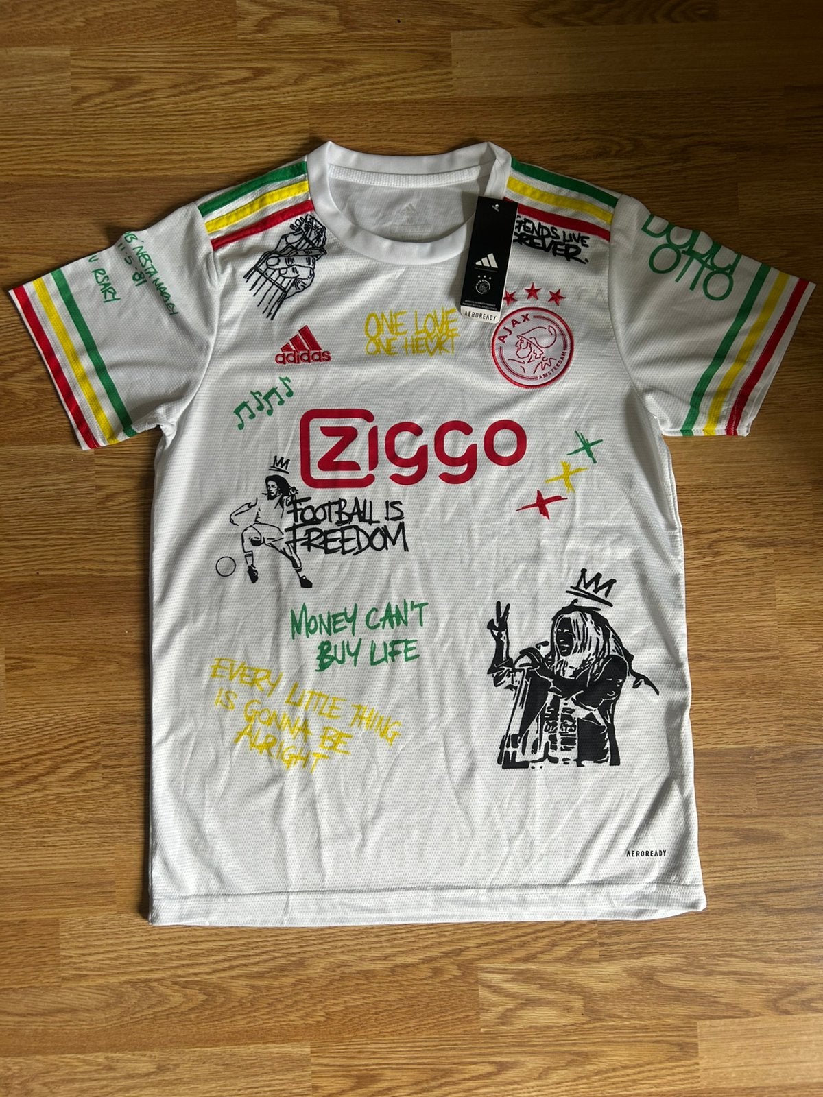 SPECIAL EDITION Bob Marley Ajax shirt -GRATIS VERZENDING DHL, Verzenden, Nieuw, Maat 56/58 (XL), Wit
