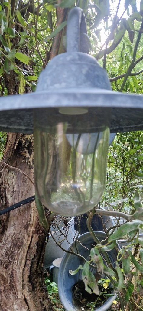 mooie gegalvaniseerde stallamp (brocante), Zonne-energie, Gebruikt, Minder dan 50 watt, Wandlamp