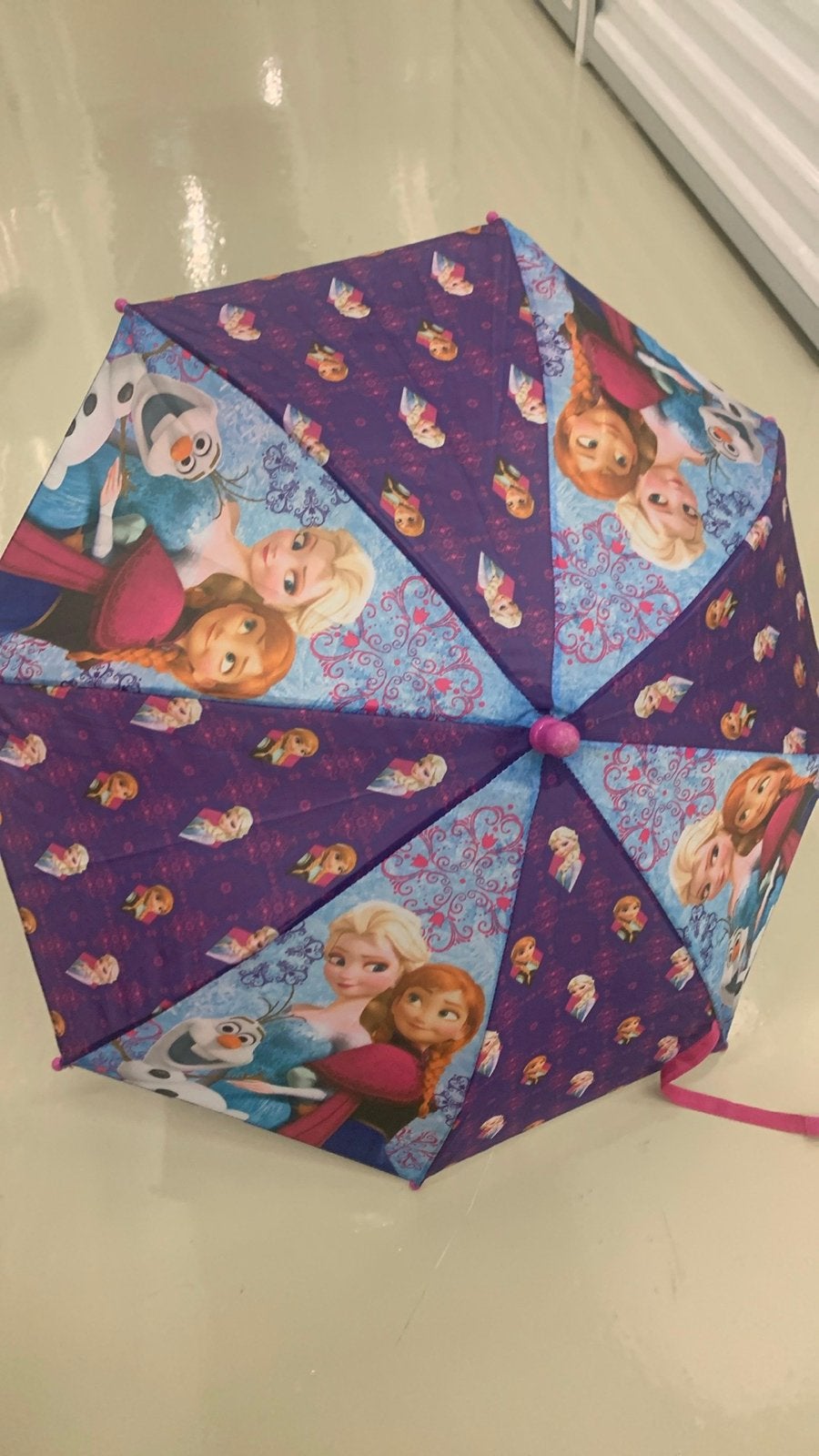 Frozen Paraplu - Elsa, Anna en Olaf, Ophalen of Verzenden, Gebruikt, Paars