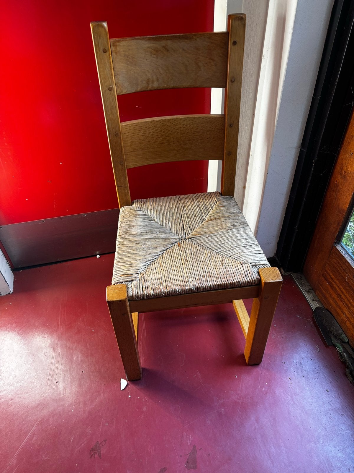 Houten stoel met rieten zitting 4 stuks, Ophalen
