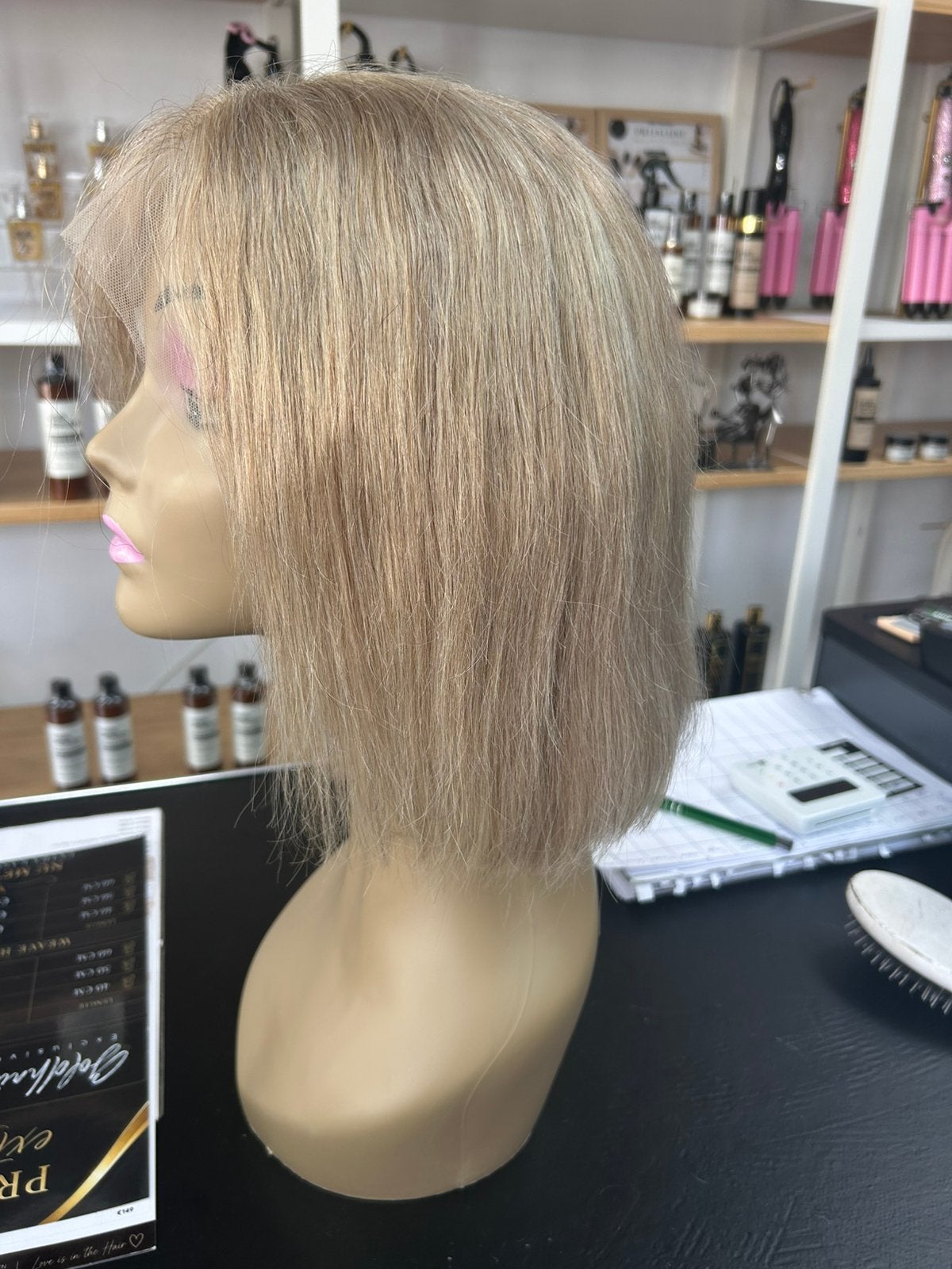 Sale! Echthaar Pruik asblonde bob human hair lace wig €79, Ophalen of Verzenden, Nieuw, Pruik of Haarverlenging