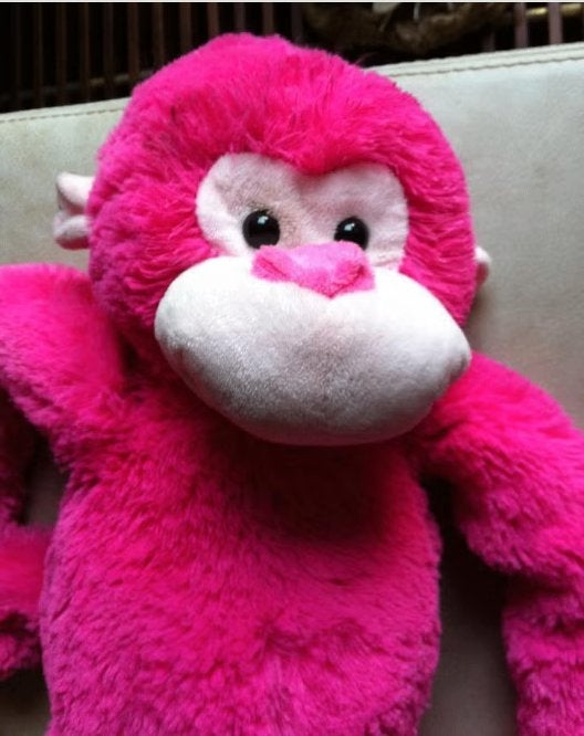 Knuffel aap lengte 70 cm roze, Ophalen of Verzenden, Zo goed als nieuw, Roze, Overige typen