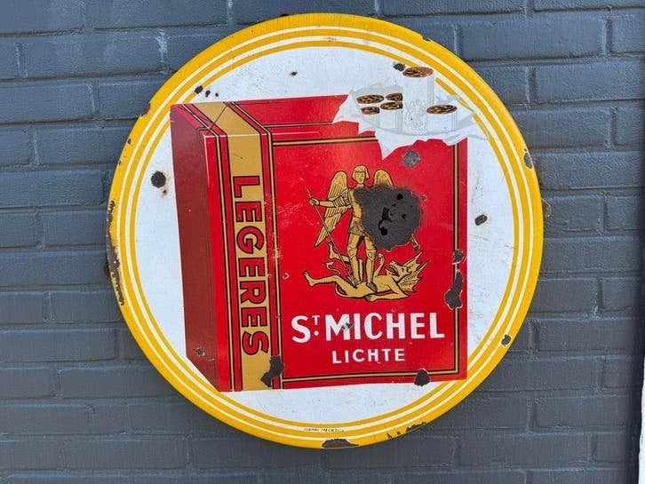 Vintage St. Michel Emaille Reclamebord, Ophalen