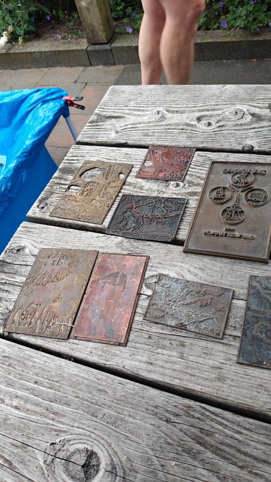 Diverse collectie koperen drukplaten, Antiek en Kunst, Kunst | Etsen en Gravures, Ophalen