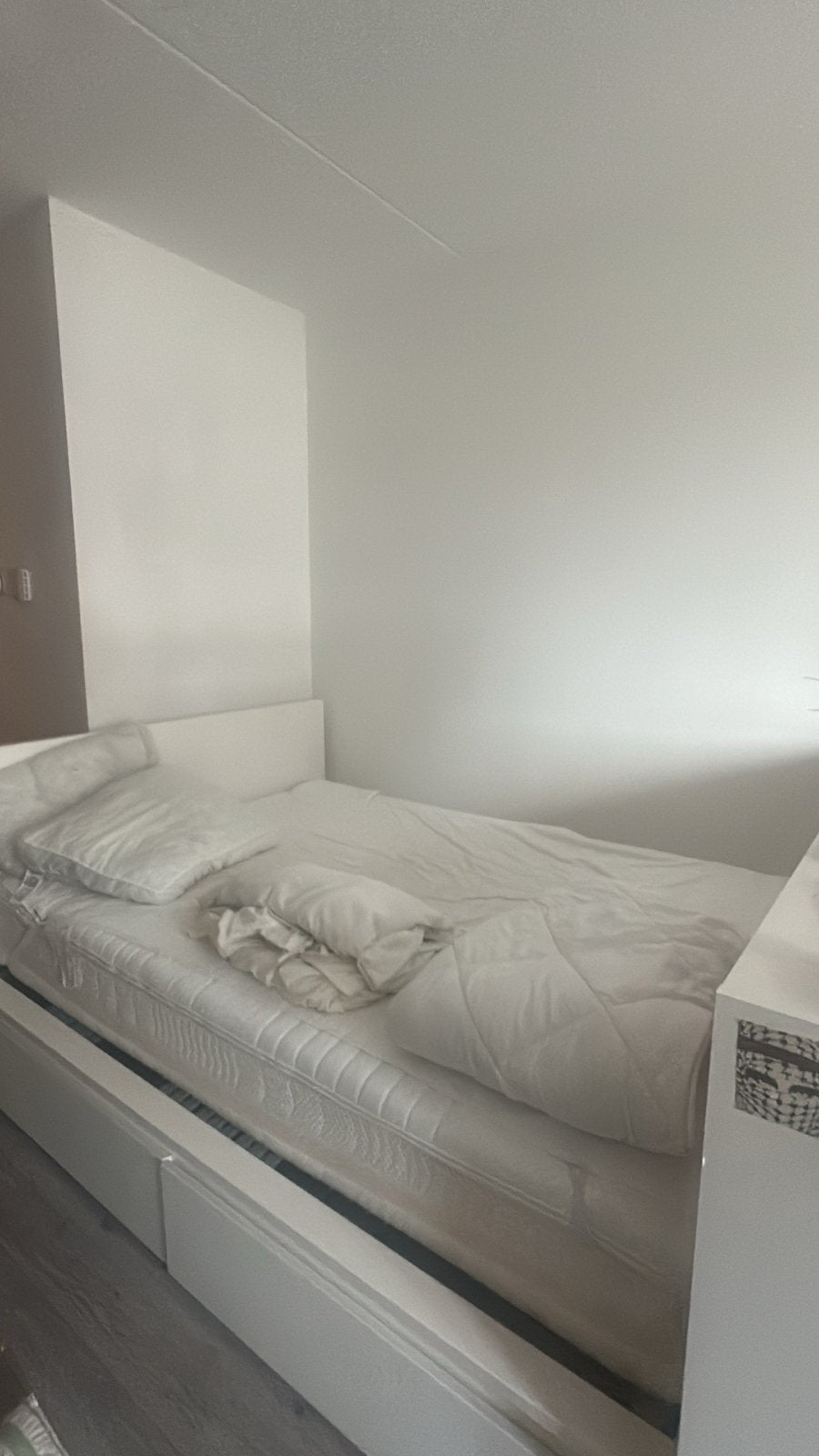 Ikea bed with storage - mattress included, Gebruikt, Wit, Tweepersoons, 200 cm