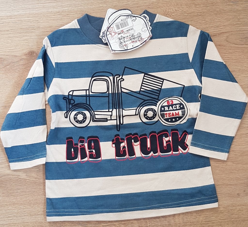 Gestreepte longsleeve blauw/creme maat 80 NIEUW (6257), Kinderen en Baby's, Babykleding | Maat 80, Nieuw, Ophalen of Verzenden