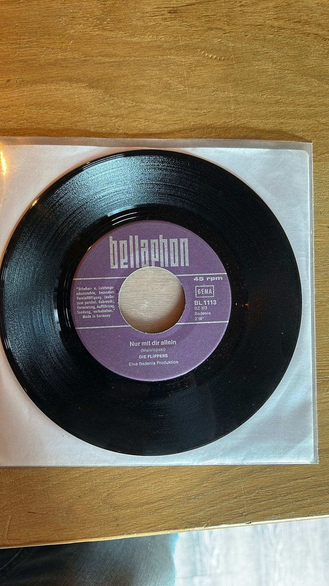Die Flippers - Nur mit dir allein, Ophalen of Verzenden, Gebruikt, 7 inch, Pop