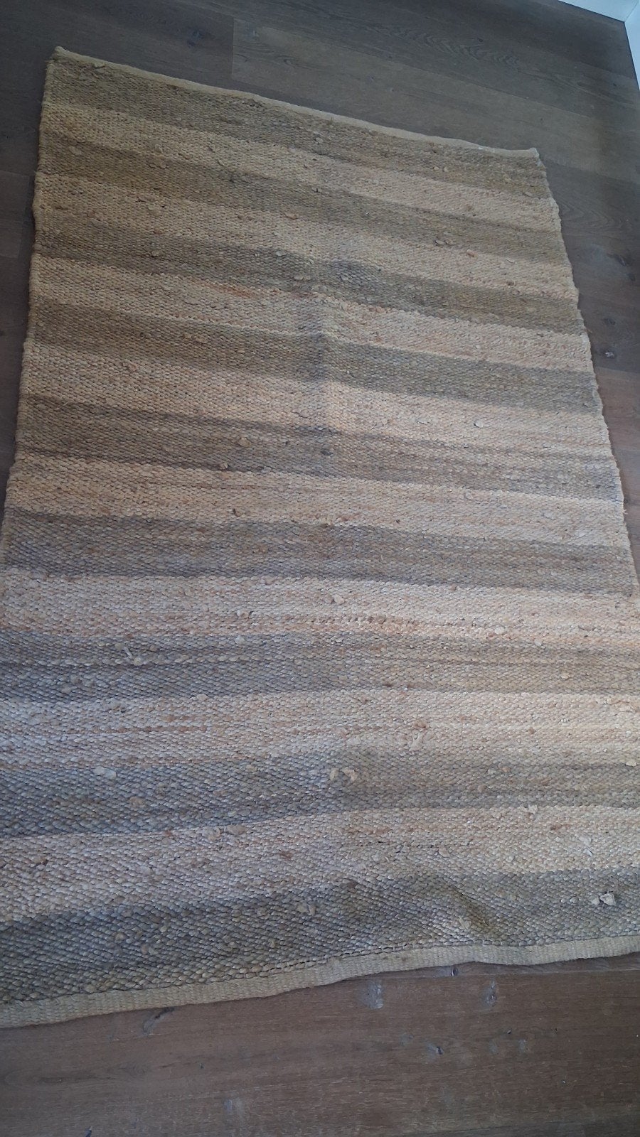Juten vloerkleed met strepen - Natuurlijke look, Ophalen, Gebruikt, 100 tot 150 cm, 50 tot 100 cm