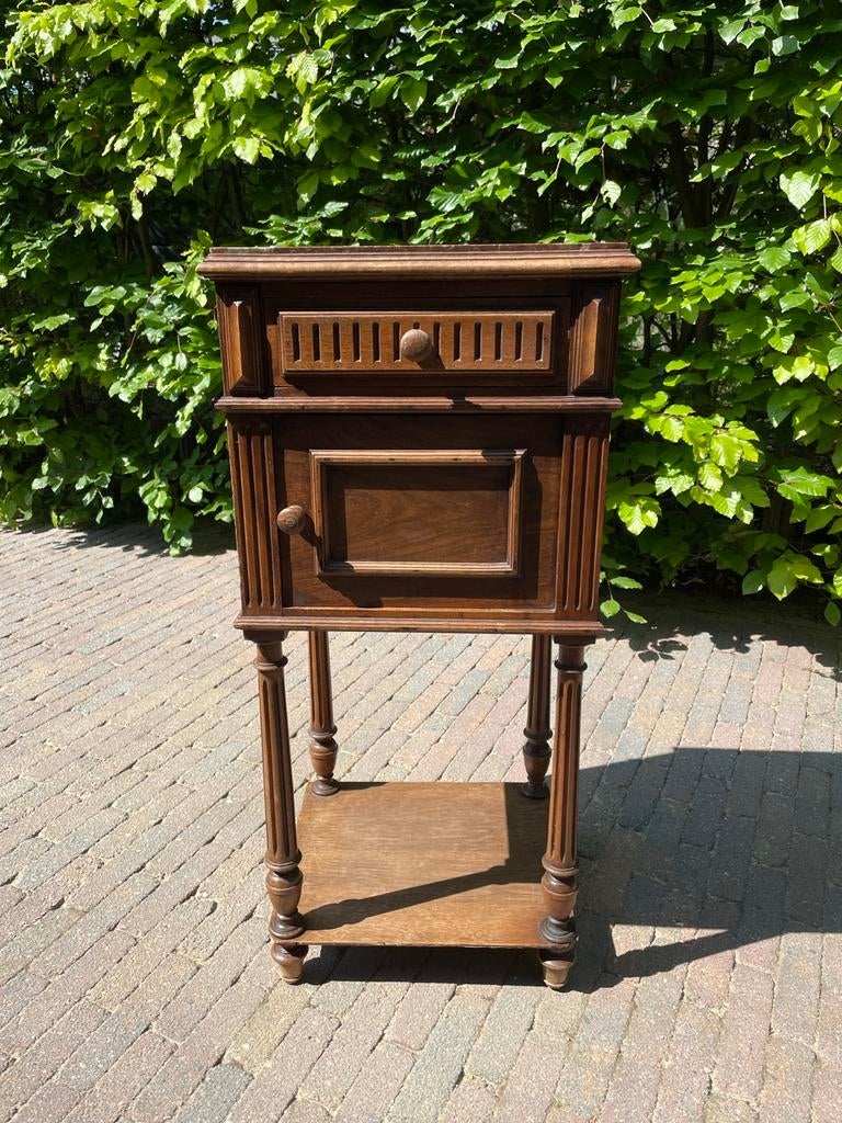 Vintage / Antiek kastje met marmeren blad en lade, Antiek en Kunst, Antiek | Meubels | Kasten, Ophalen