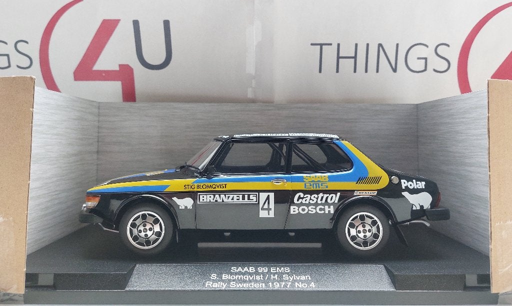 MCG 1:18 Saab 99 EMS No.4, Rally Zweden 1977 Blomqvist, Ophalen of Verzenden, Nieuw, Auto, Overige merken