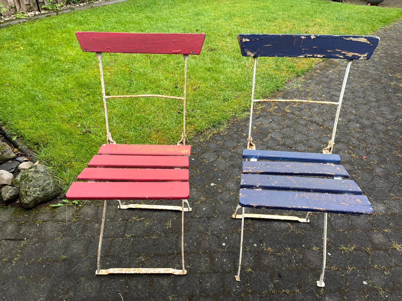 Franse bistro stoeltjes, Ophalen, Gebruikt, Hout