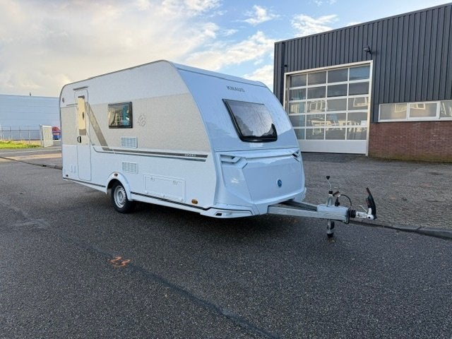 Knaus Sport 420 QD met Doréma voortent, Caravans en Kamperen, Rondzit, Bedrijf, Dwarsbed, Voortentlamp